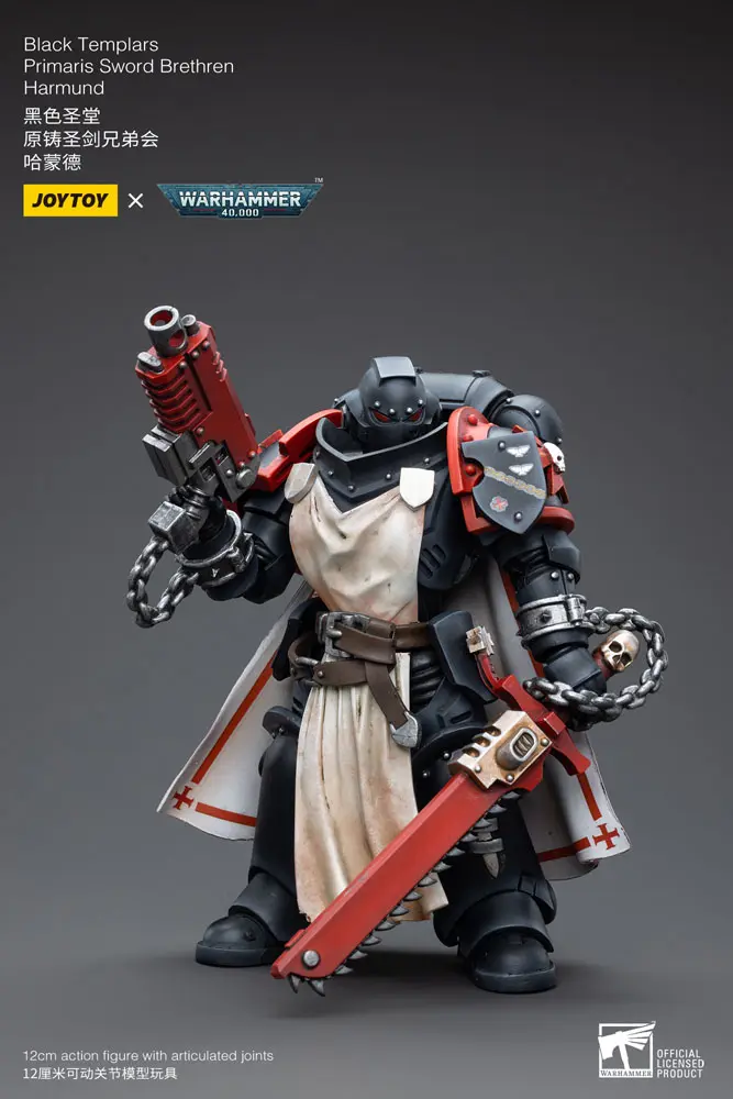 Warhammer 40k Action Figure 1/18 Black Templars Primaris Sword Brethren Harmund 12 cm product photo