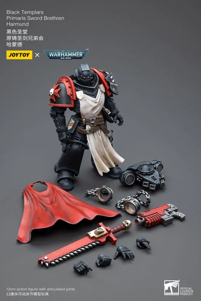 Warhammer 40k Action Figure 1/18 Black Templars Primaris Sword Brethren Harmund 12 cm product photo