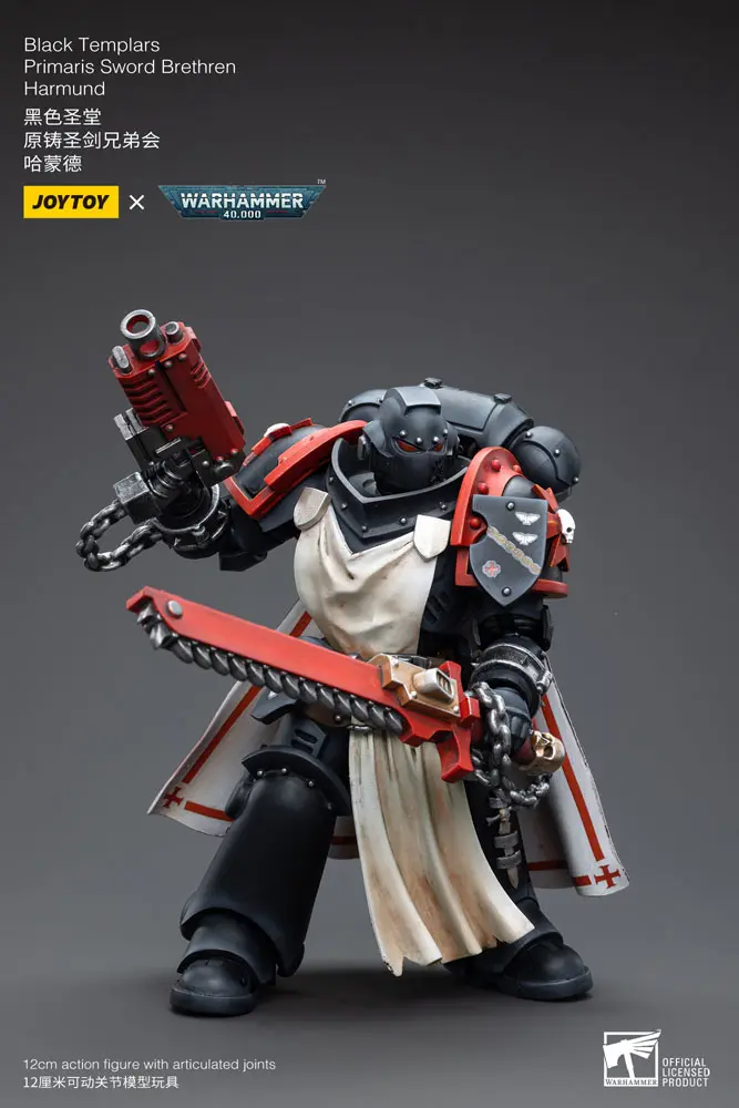 Warhammer 40k Action Figure 1/18 Black Templars Primaris Sword Brethren Harmund 12 cm product photo