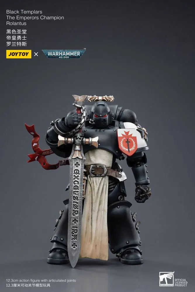 Warhammer 40k Action Figure 1/18 Black Templars The Emperors Champion Rolantus 12 cm product photo