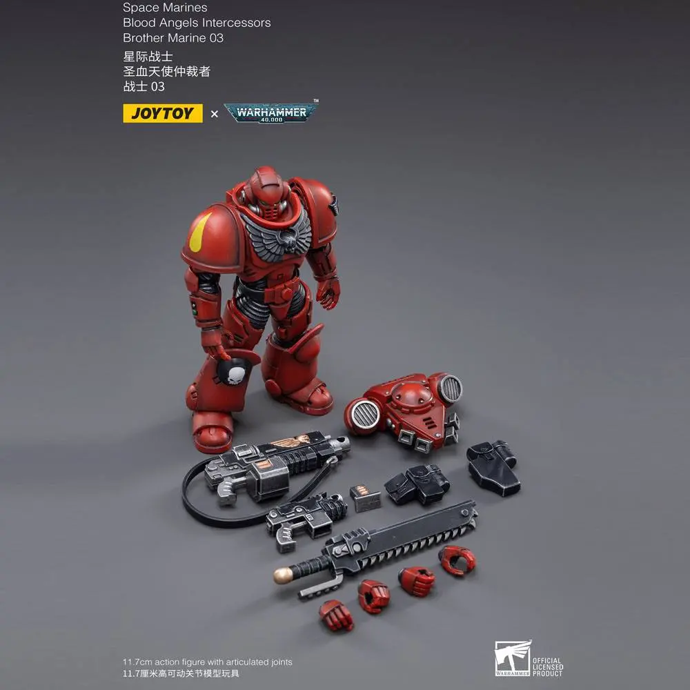 Warhammer 40k Action Figure 1/18 Blood Angels Intercessors Brother Marine 03 12 cm product photo
