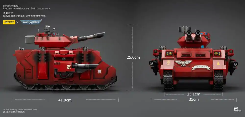Warhammer 40k Action Figure 1/18 Blood Angels Predator Annihilator with Twin Lascannons 26 cm product photo