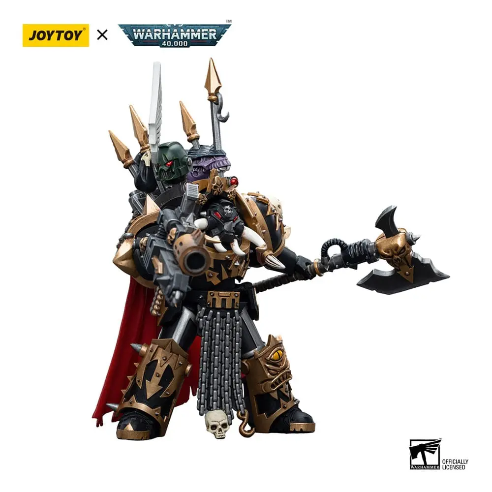 Warhammer 40k Action Figure 1/18 Chaos Space Marines Black Legion Chaos Lord in Terminator Armour 12 cm product photo