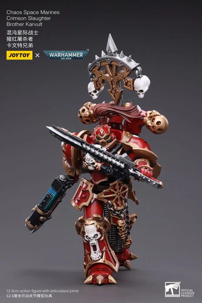 Warhammer 40k Action Figure 1/18 Chaos Space Marines Crimson Slaughter Brother Karvult 12 cm product photo