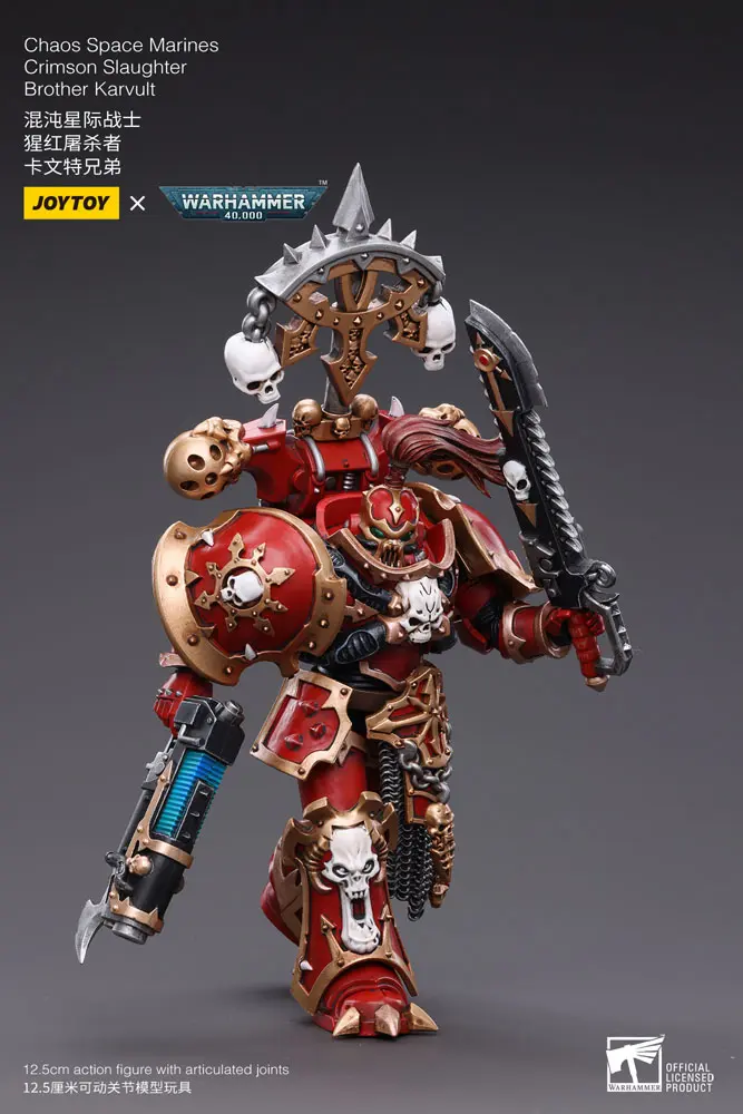 Warhammer 40k Action Figure 1/18 Chaos Space Marines Crimson Slaughter Brother Karvult 12 cm product photo