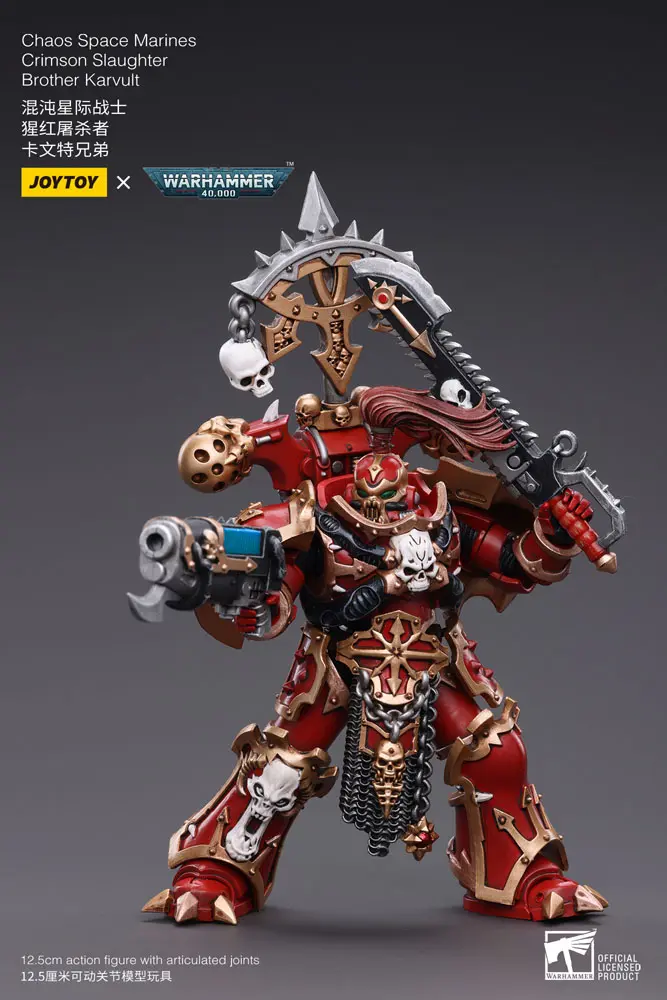 Warhammer 40k Action Figure 1/18 Chaos Space Marines Crimson Slaughter Brother Karvult 12 cm product photo