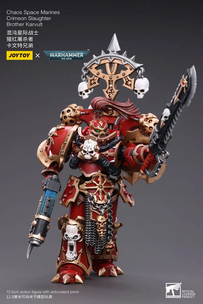 Warhammer 40k Action Figure 1/18 Chaos Space Marines Crimson Slaughter Brother Karvult 12 cm product photo