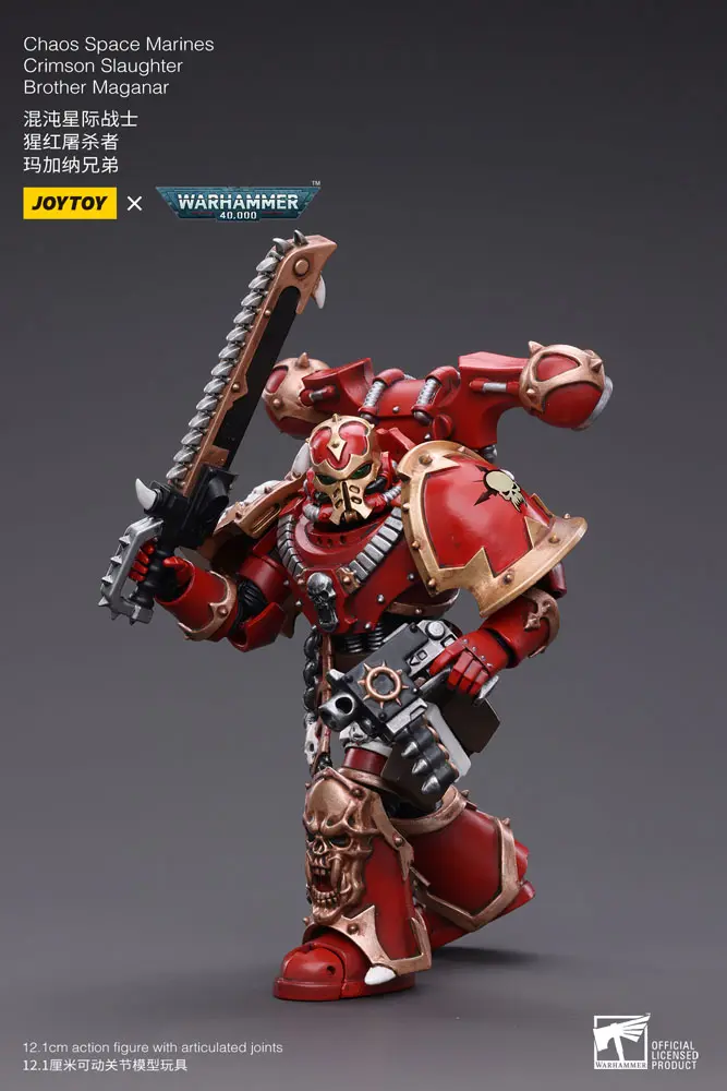 Warhammer 40k Action Figure 1/18 Chaos Space Marines Crimson Slaughter Brother Maganar 12 cm product photo