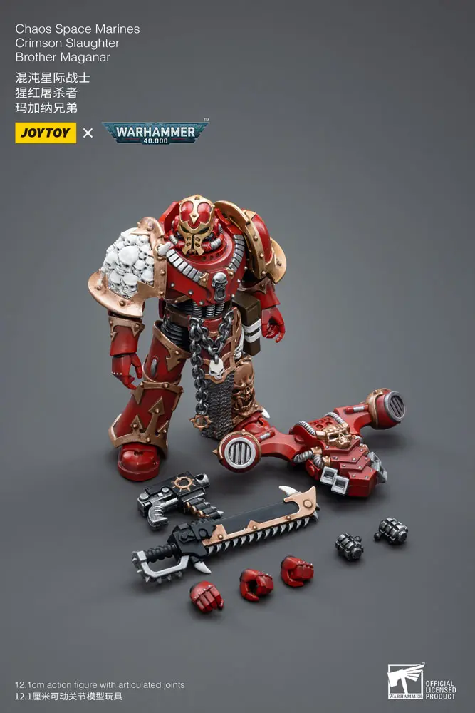 Warhammer 40k Action Figure 1/18 Chaos Space Marines Crimson Slaughter Brother Maganar 12 cm product photo