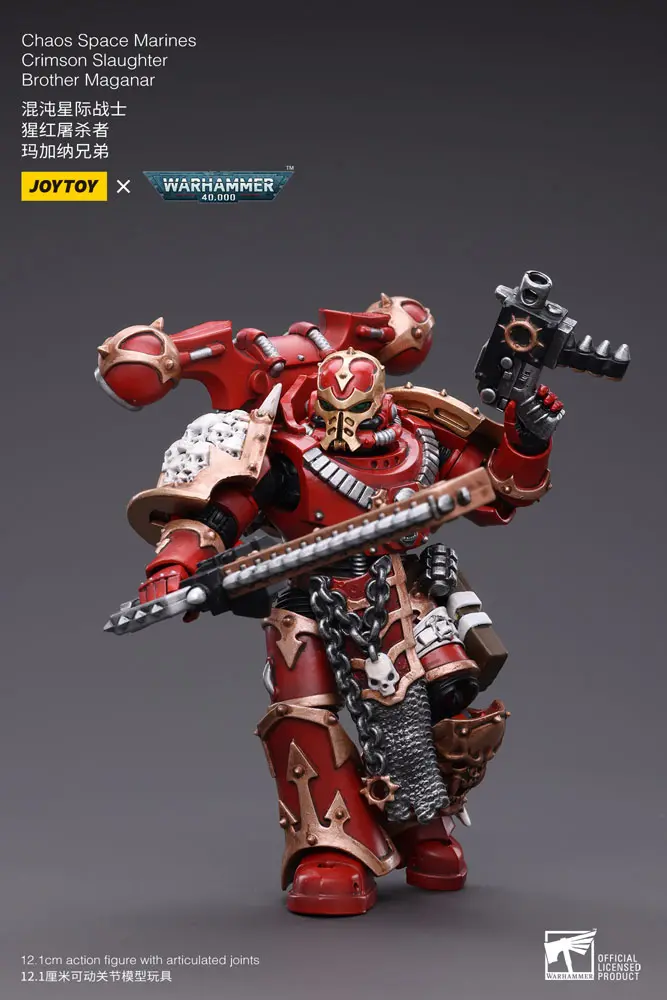 Warhammer 40k Action Figure 1/18 Chaos Space Marines Crimson Slaughter Brother Maganar 12 cm product photo