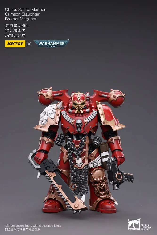 Warhammer 40k Action Figure 1/18 Chaos Space Marines Crimson Slaughter Brother Maganar 12 cm product photo