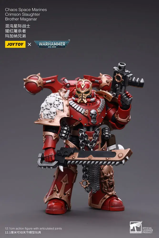 Warhammer 40k Action Figure 1/18 Chaos Space Marines Crimson Slaughter Brother Maganar 12 cm product photo