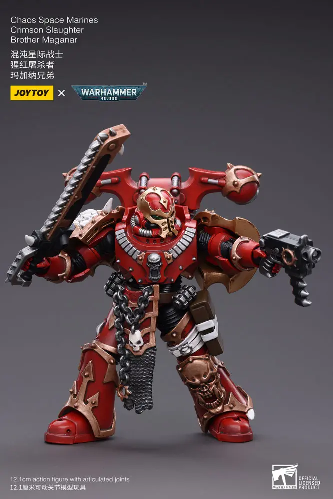 Warhammer 40k Action Figure 1/18 Chaos Space Marines Crimson Slaughter Brother Maganar 12 cm product photo
