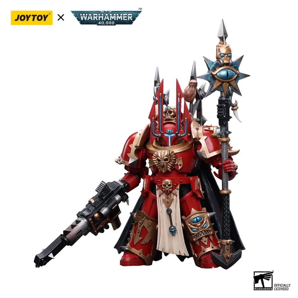 Warhammer 40k Action Figure 1/18 Chaos Space Marines Crimson Slaughter Sorcerer Lord in Terminator Armour 12 cm product photo