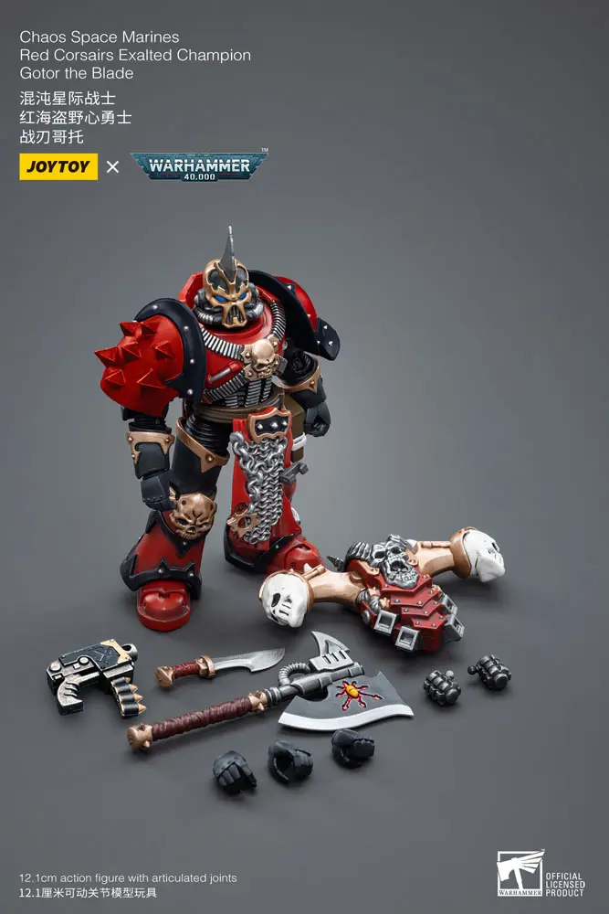 Warhammer 40k Action Figure 1/18 Chaos Space Marines Red Corsairs Exalted Champion Gotor the Blade 12 cm product photo