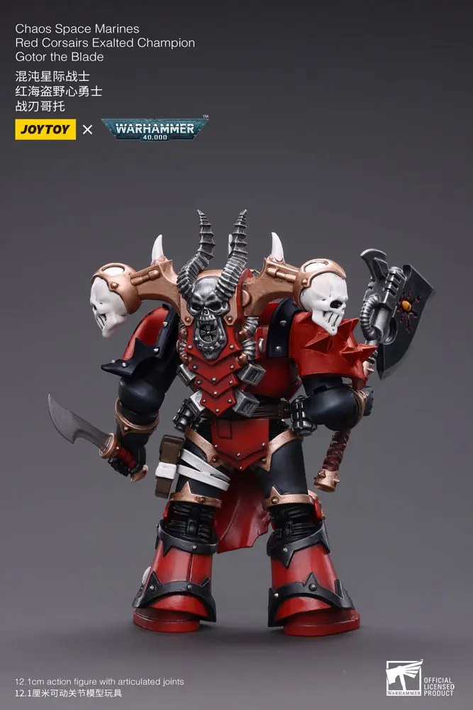 Warhammer 40k Action Figure 1/18 Chaos Space Marines Red Corsairs Exalted Champion Gotor the Blade 12 cm product photo