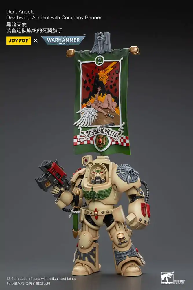 Warhammer 40k Action Figure 1/18 Dark Angels Deathwing Ancient with Company Banner 12 cm product photo