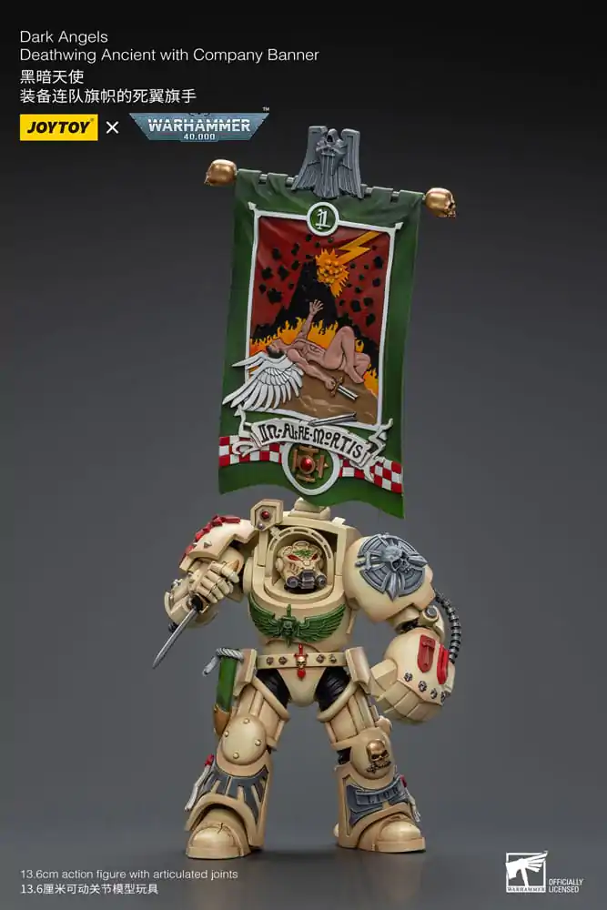 Warhammer 40k Action Figure 1/18 Dark Angels Deathwing Ancient with Company Banner 12 cm product photo