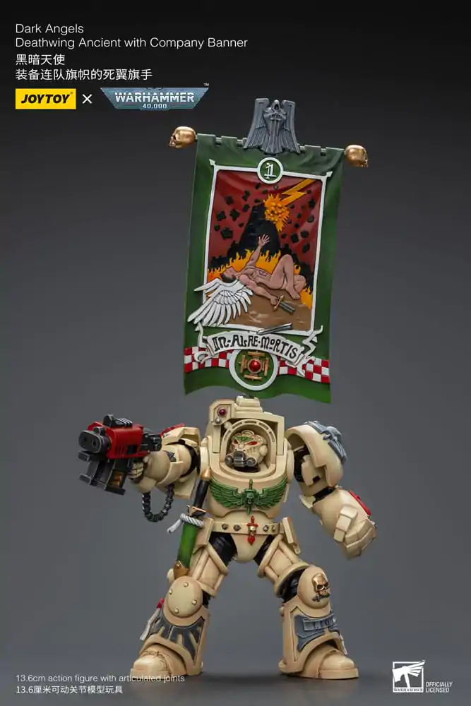 Warhammer 40k Action Figure 1/18 Dark Angels Deathwing Ancient with Company Banner 12 cm product photo