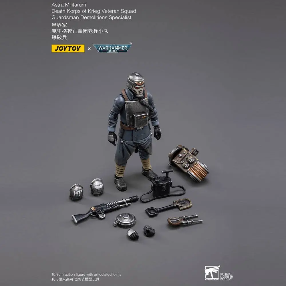 Warhammer 40k Action Figure 1/18 Death Korps of Krieg Veteran Squad Guardsman Demolitions Specialist 10 cm termékfotó