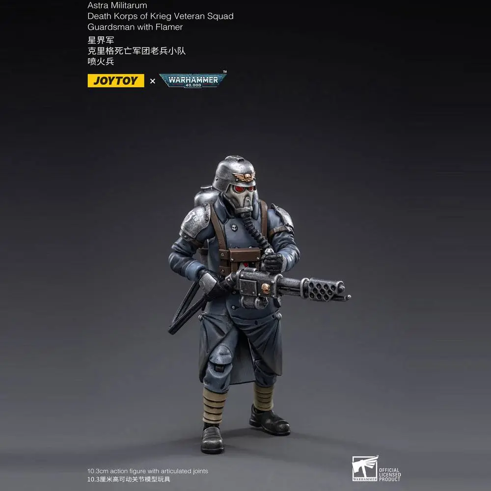 Warhammer 40k Action Figure 1/18 Death Korps of Krieg Veteran Squad Guardsman with Flamer 10 cm product photo