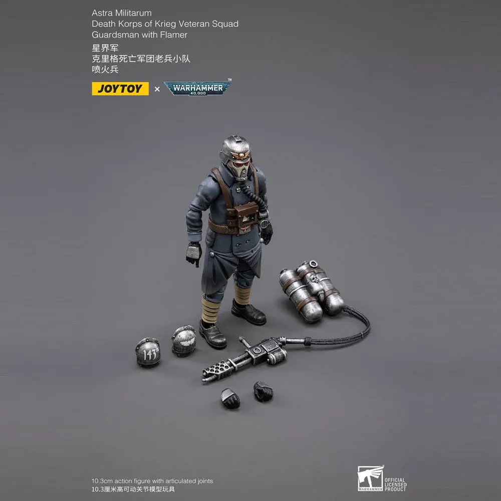 Warhammer 40k Action Figure 1/18 Death Korps of Krieg Veteran Squad Guardsman with Flamer 10 cm product photo