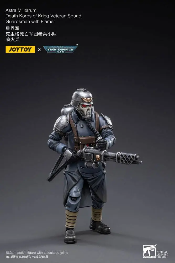 Warhammer 40k Action Figure 1/18 Death Korps of Krieg Veteran Squad Guardsman with Flamer 10 cm product photo
