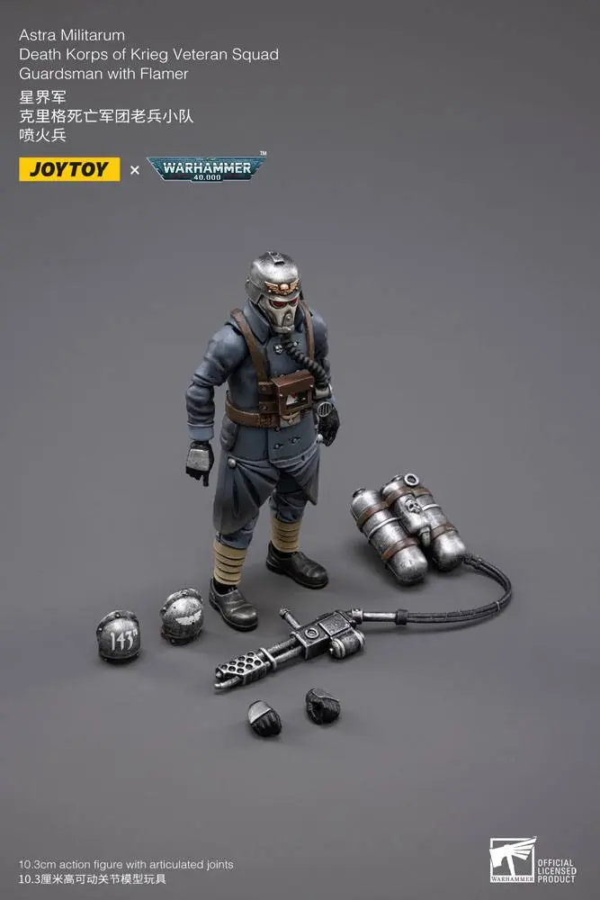 Warhammer 40k Action Figure 1/18 Death Korps of Krieg Veteran Squad Guardsman with Flamer 10 cm product photo
