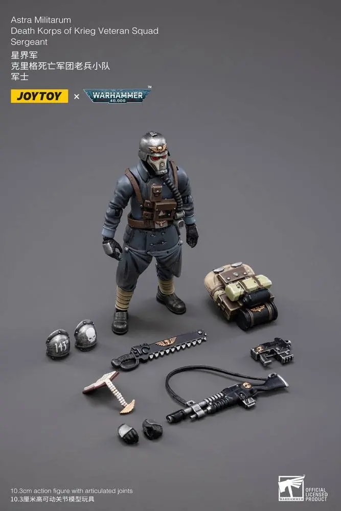 Warhammer 40k Action Figure 1/18 Death Korps of Krieg Veteran Squad Sergeant 10 cm termékfotó