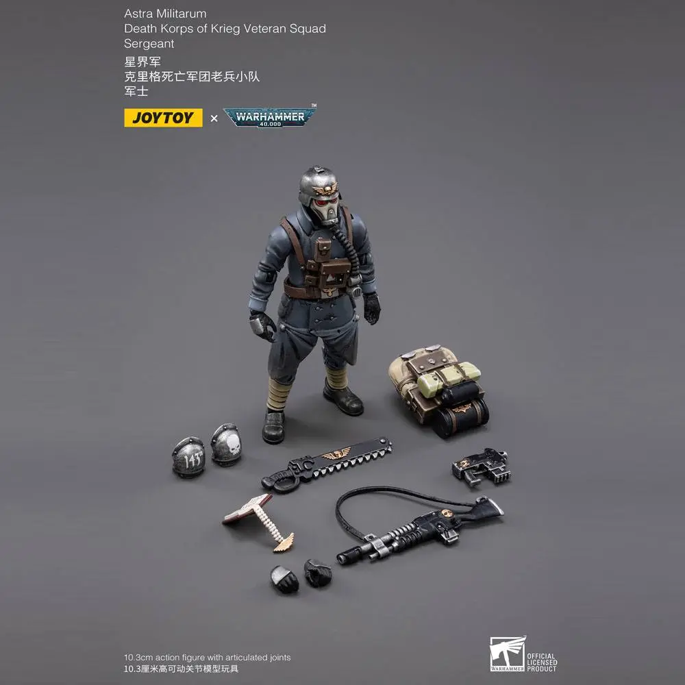 Warhammer 40k Action Figure 1/18 Death Korps of Krieg Veteran Squad Sergeant 10 cm termékfotó