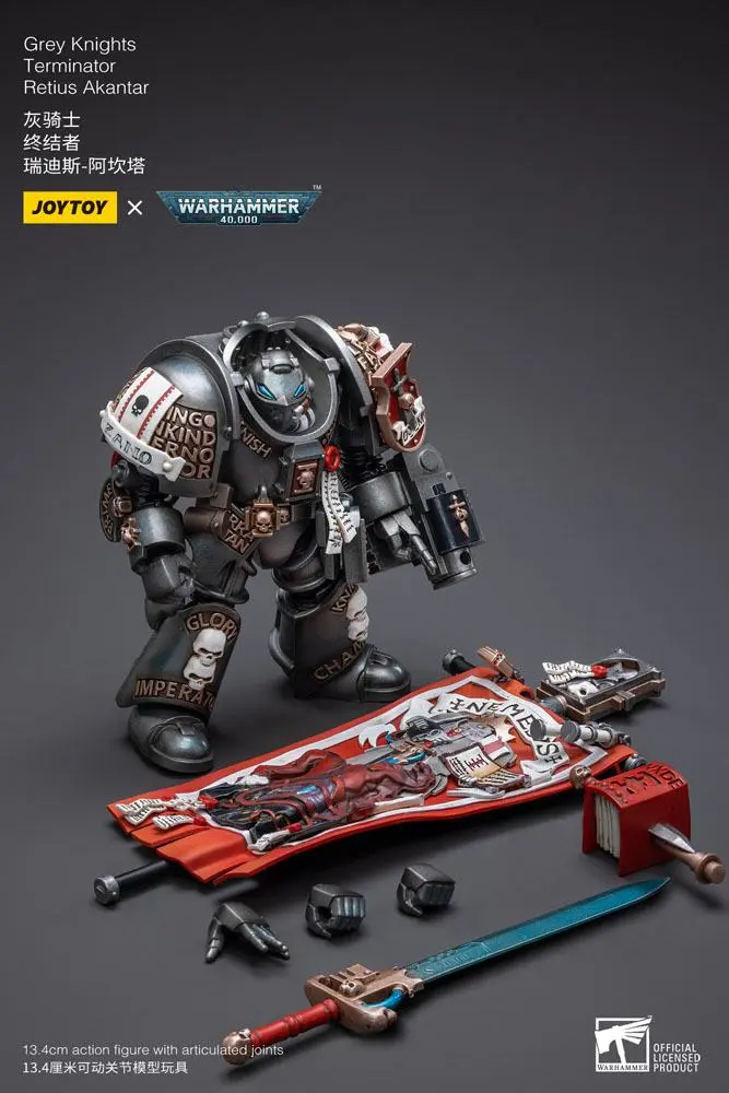 Warhammer 40k Action Figure 1/18 Grey Knights Terminator Retius Akantar 13 cm termékfotó