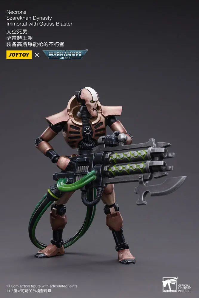 Warhammer 40k Action Figure 2-Pack 1/18 Necrons Szarekhan Dynasty Immortal with Gauss Blaster 11 cm termékfotó