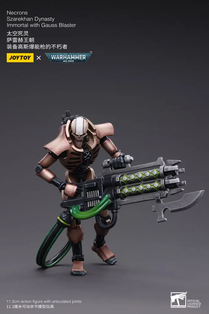 Warhammer 40k Action Figure 2-Pack 1/18 Necrons Szarekhan Dynasty Immortal with Gauss Blaster 11 cm termékfotó