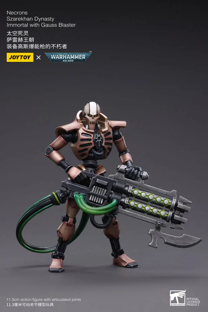 Warhammer 40k Action Figure 2-Pack 1/18 Necrons Szarekhan Dynasty Immortal with Gauss Blaster 11 cm termékfotó