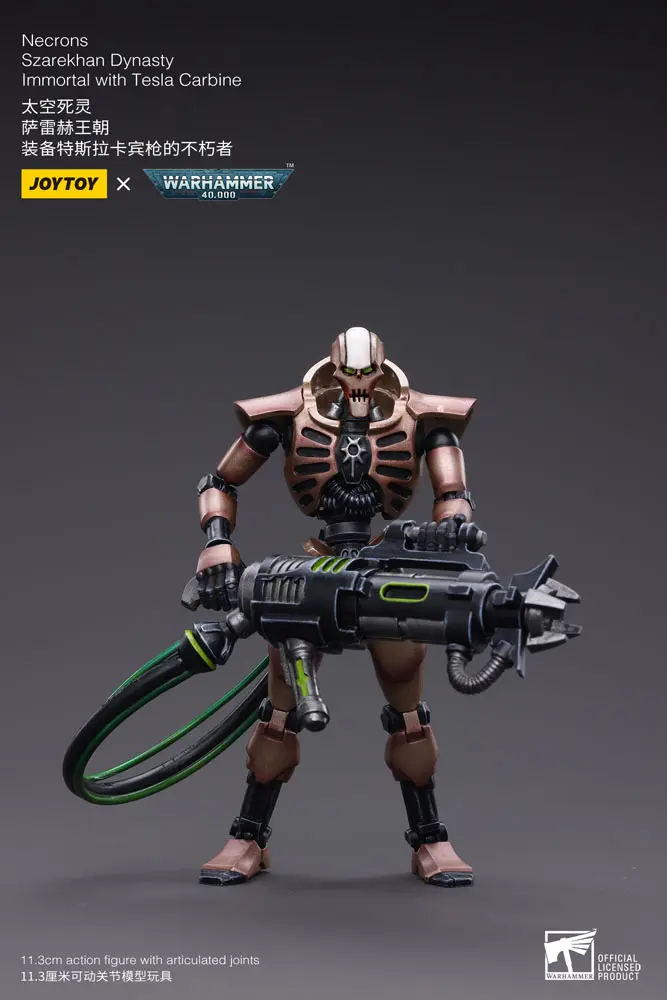 Warhammer 40k Action Figure 2-Pack 1/18 Necrons Szarekhan Dynasty Immortal with Tesla Carbine 11 cm termékfotó