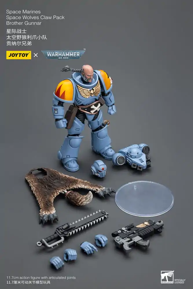 Warhammer 40k Action Figure 1/18 Space Marines Space Wolves Claw Pack Brother Gunnar 12 cm termékfotó