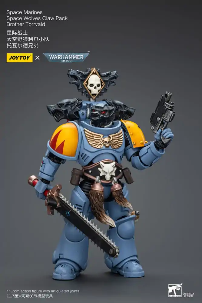 Warhammer 40k Action Figure 1/18 Space Marines Space Wolves Claw Pack Brother Torrvald 12 cm product photo