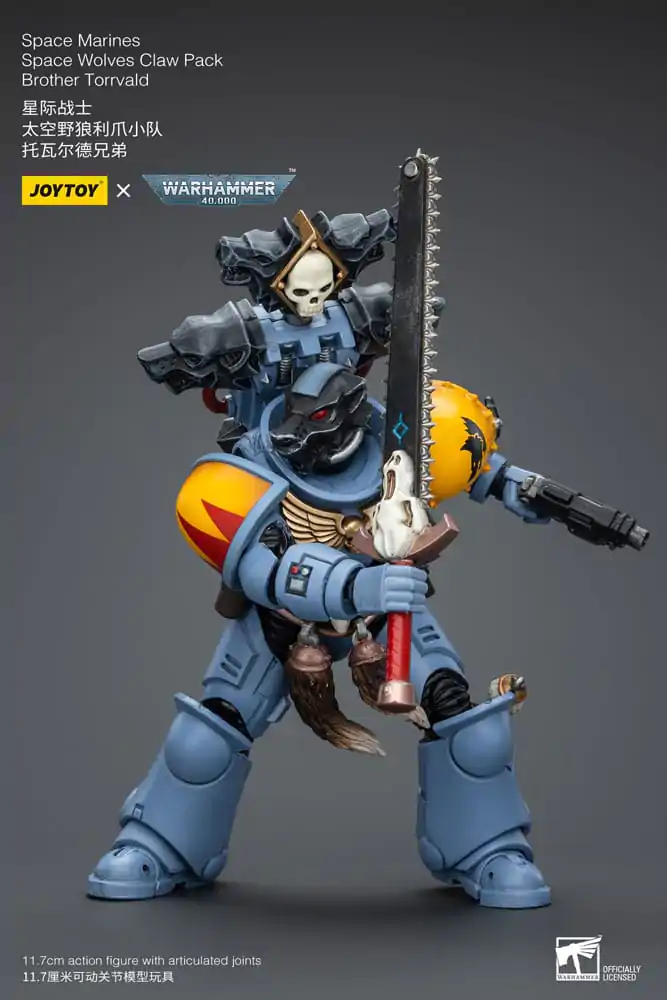 Warhammer 40k Action Figure 1/18 Space Marines Space Wolves Claw Pack Brother Torrvald 12 cm product photo