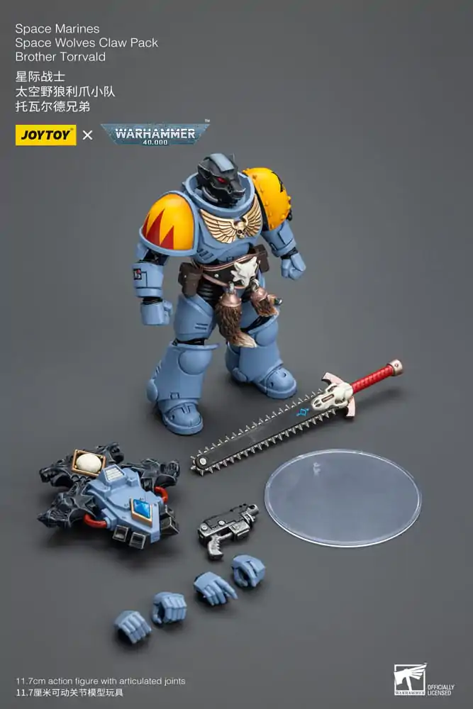 Warhammer 40k Action Figure 1/18 Space Marines Space Wolves Claw Pack Brother Torrvald 12 cm product photo