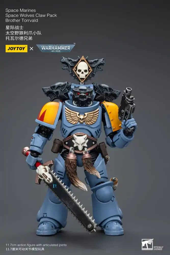 Warhammer 40k Action Figure 1/18 Space Marines Space Wolves Claw Pack Brother Torrvald 12 cm product photo