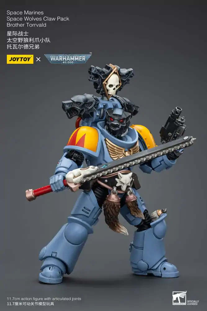 Warhammer 40k Action Figure 1/18 Space Marines Space Wolves Claw Pack Brother Torrvald 12 cm product photo