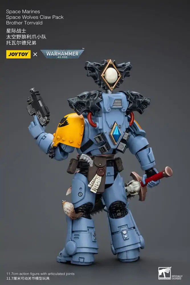 Warhammer 40k Action Figure 1/18 Space Marines Space Wolves Claw Pack Brother Torrvald 12 cm product photo