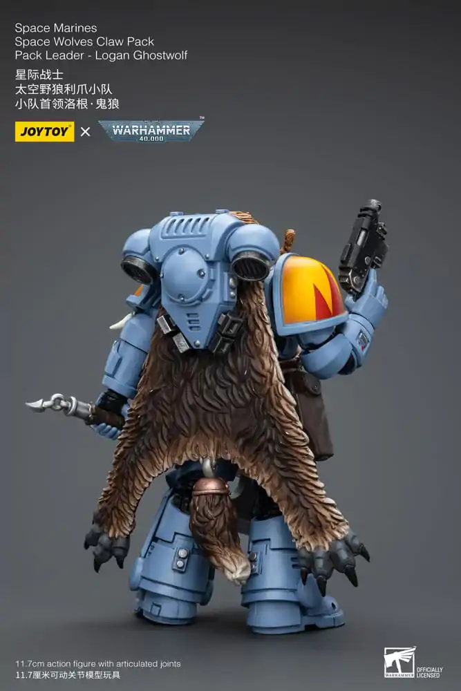 Warhammer 40k Action Figure 1/18 Space Marines Space Wolves Claw Pack Pack Leader -Logan Ghostwolf 12 cm product photo