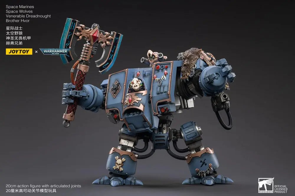Warhammer 40k Action Figure 1/18 Space Marines Space Wolves Venerable Dreadnought Brother Hvor 20 cm product photo