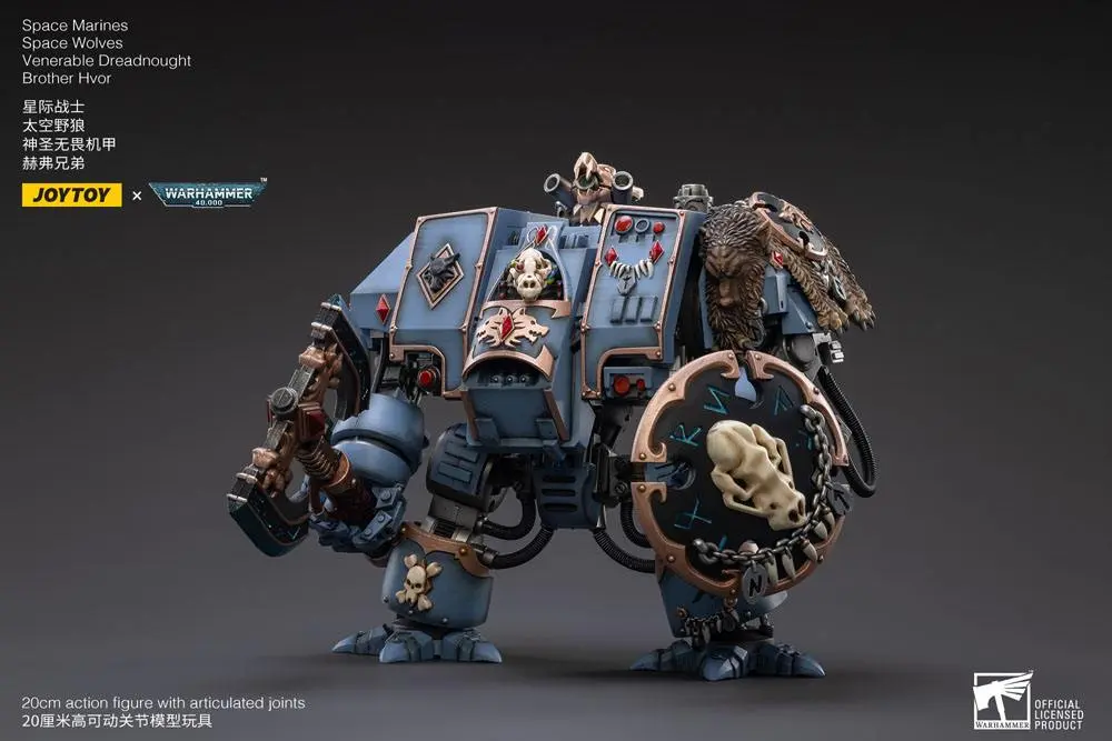 Warhammer 40k Action Figure 1/18 Space Marines Space Wolves Venerable Dreadnought Brother Hvor 20 cm product photo