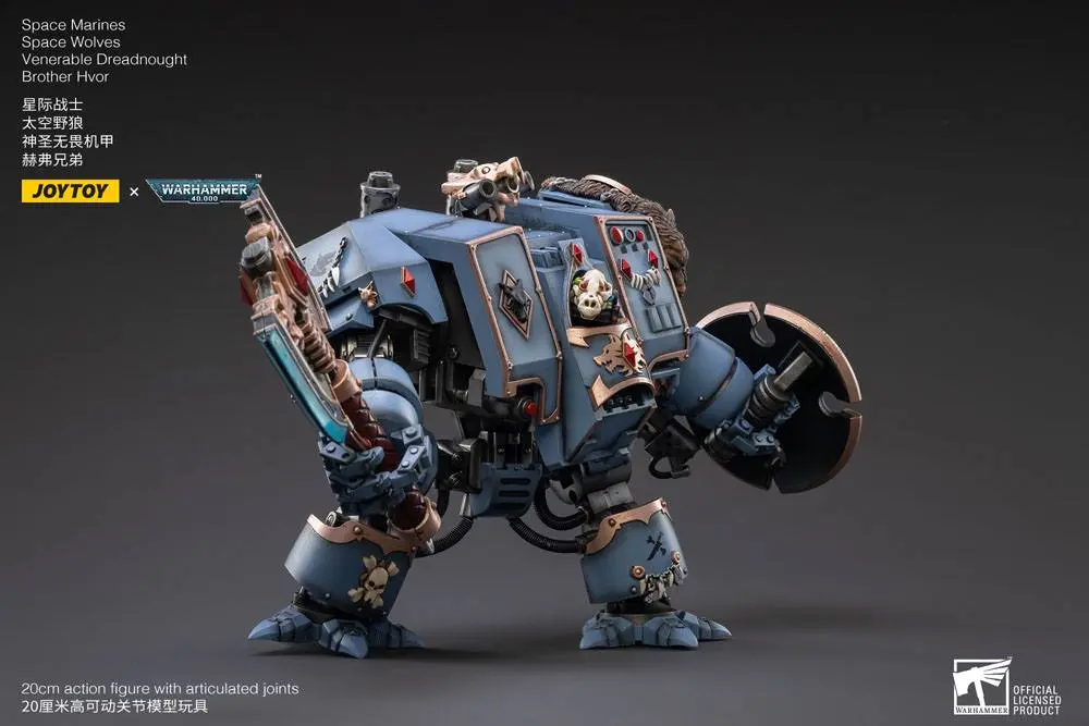 Warhammer 40k Action Figure 1/18 Space Marines Space Wolves Venerable Dreadnought Brother Hvor 20 cm product photo