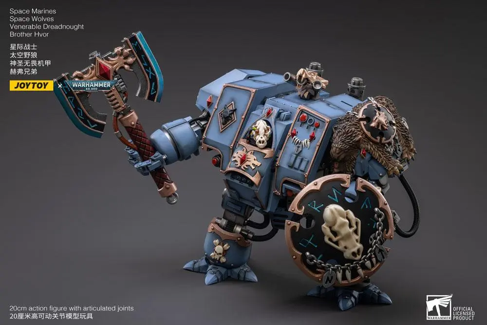 Warhammer 40k Action Figure 1/18 Space Marines Space Wolves Venerable Dreadnought Brother Hvor 20 cm product photo