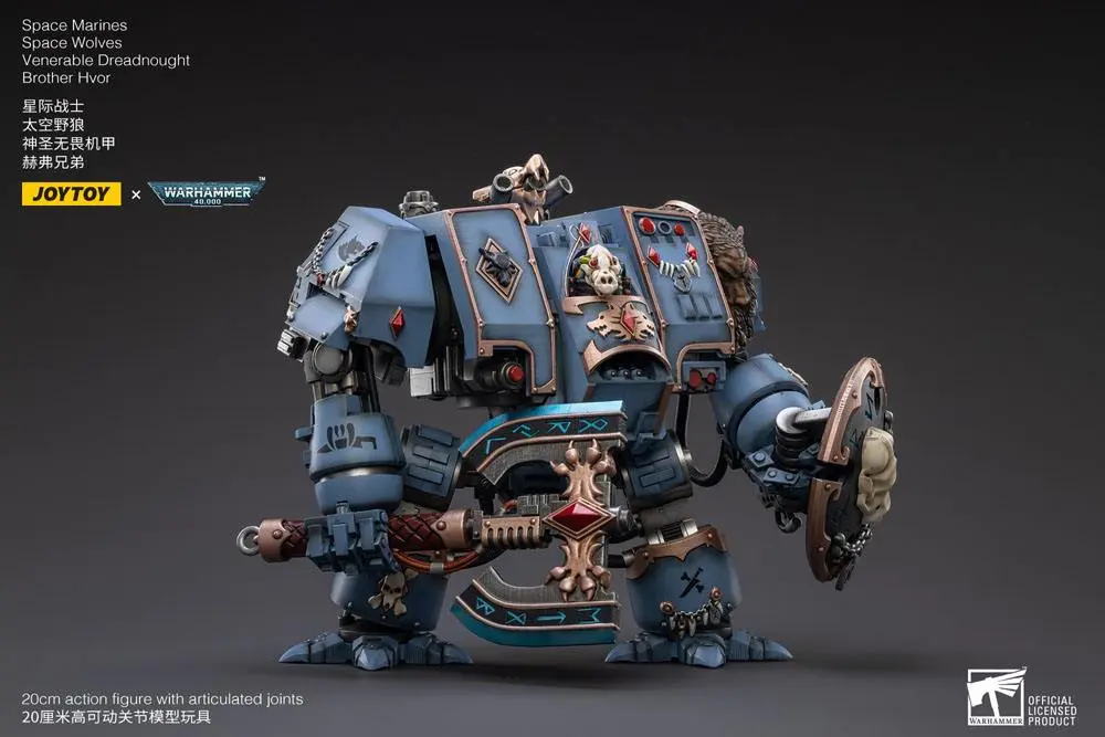 Warhammer 40k Action Figure 1/18 Space Marines Space Wolves Venerable Dreadnought Brother Hvor 20 cm product photo