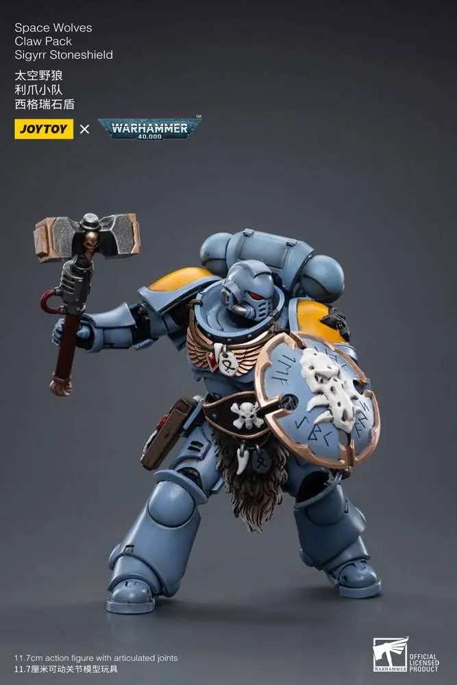 Warhammer 40k Action Figure 1/18 Space Wolves Claw Pack Sigyrr Stoneshield 12 cm termékfotó