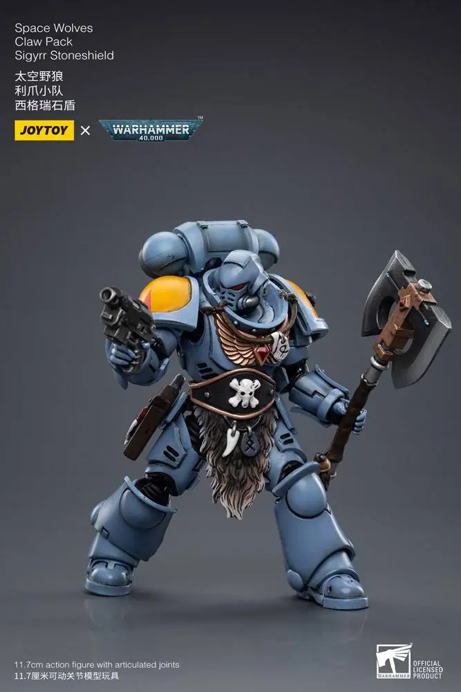 Warhammer 40k Action Figure 1/18 Space Wolves Claw Pack Sigyrr Stoneshield 12 cm termékfotó